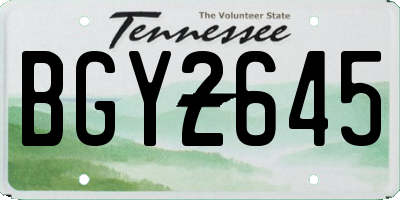 TN license plate BGY2645