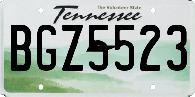 TN license plate BGZ5523