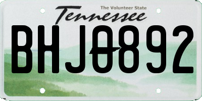 TN license plate BHJ0892