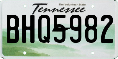 TN license plate BHQ5982