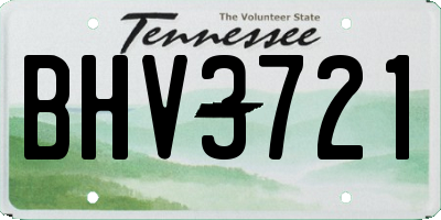 TN license plate BHV3721