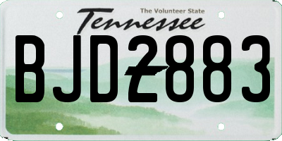 TN license plate BJD2883