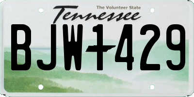 TN license plate BJW1429