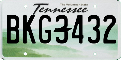 TN license plate BKG3432