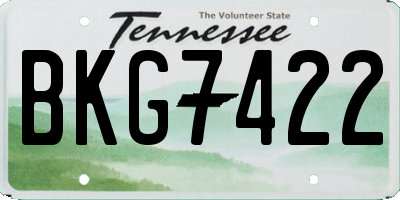 TN license plate BKG7422