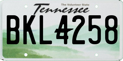 TN license plate BKL4258