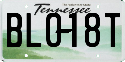 TN license plate BL018T