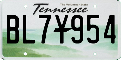 TN license plate BL7Y954