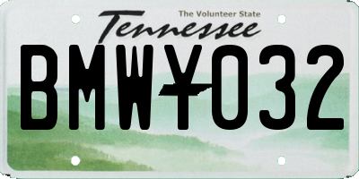 TN license plate BMWY032