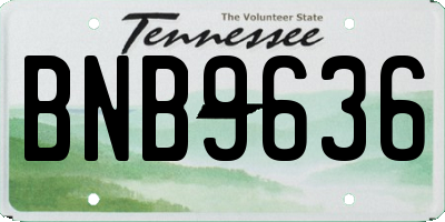 TN license plate BNB9636