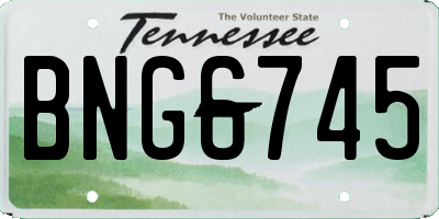 TN license plate BNG6745