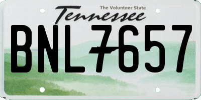 TN license plate BNL7657