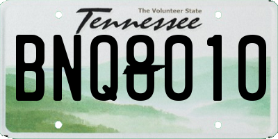 TN license plate BNQ8010