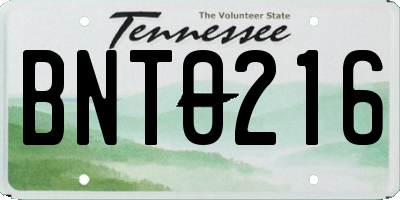 TN license plate BNT0216