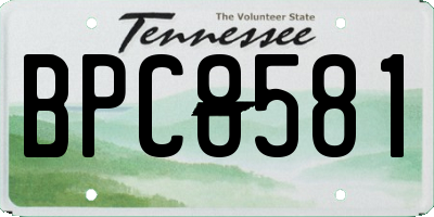 TN license plate BPC8581