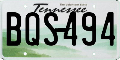 TN license plate BQS494