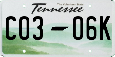 TN license plate C0306K