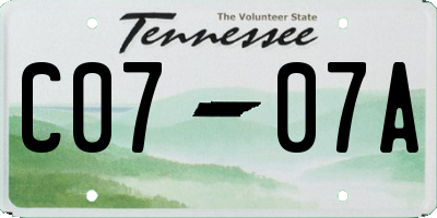 TN license plate C0707A