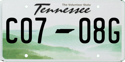 TN license plate C0708G