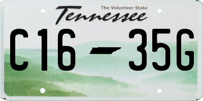 TN license plate C1635G