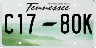 TN license plate C1780K