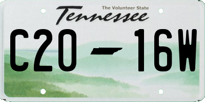 TN license plate C2016W