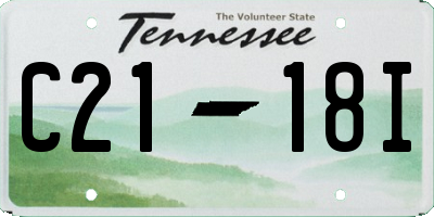 TN license plate C2118I