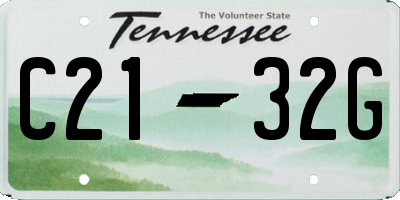 TN license plate C2132G