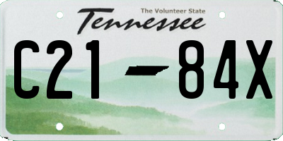 TN license plate C2184X