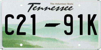 TN license plate C2191K