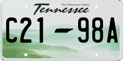 TN license plate C2198A