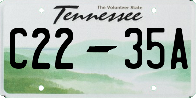 TN license plate C2235A