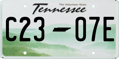 TN license plate C2307E