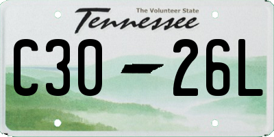 TN license plate C3026L