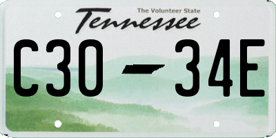 TN license plate C3034E