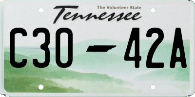 TN license plate C3042A