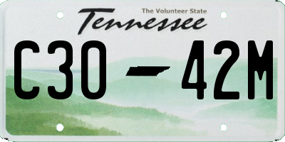 TN license plate C3042M