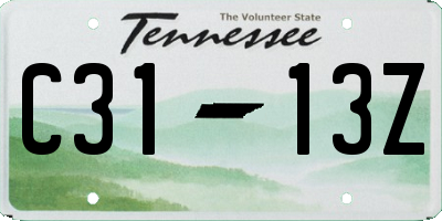 TN license plate C3113Z