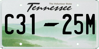 TN license plate C3125M