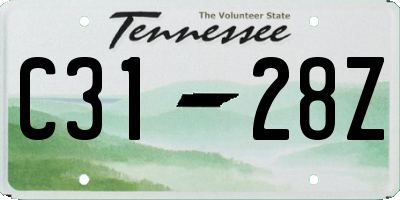 TN license plate C3128Z