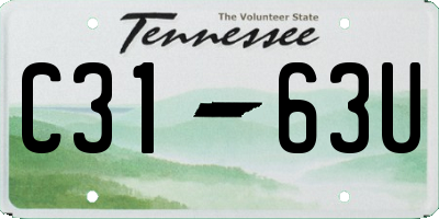 TN license plate C3163U
