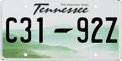 TN license plate C3192Z
