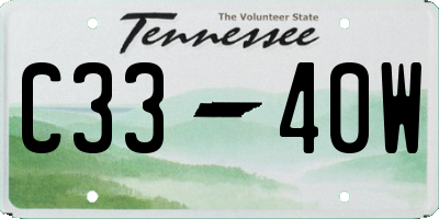 TN license plate C3340W