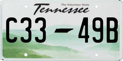 TN license plate C3349B