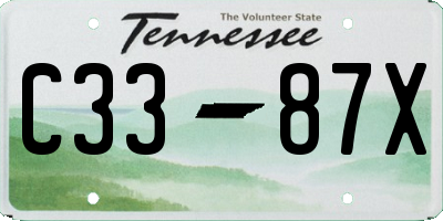 TN license plate C3387X