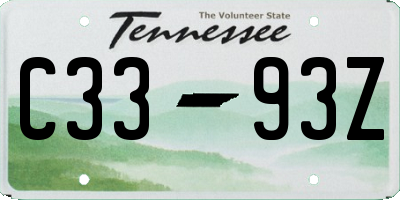 TN license plate C3393Z