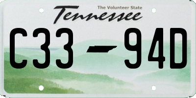 TN license plate C3394D