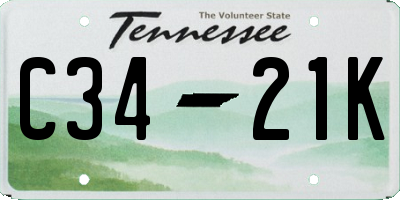 TN license plate C3421K