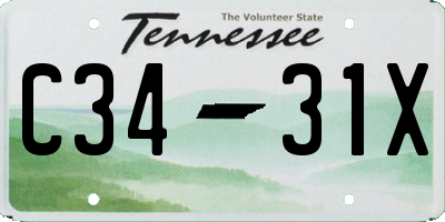 TN license plate C3431X