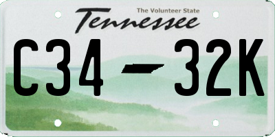 TN license plate C3432K